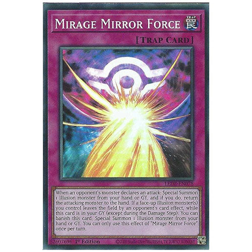 LEDE-EN078 Mirage Mirror Force Super Rare Trap 1st Edition Trading Card