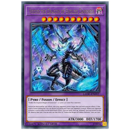 LEDE-EN092 Veidos The Dragon Of Endless Darkness Ultra Rare Fusion Monster 1st Edition Trading Card