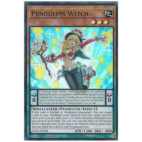 LEDE-EN098 Pendulum Witch Super Rare Pendulum Monster 1st Edition Trading Card