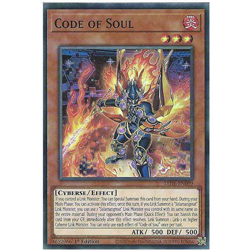 LEDE-EN099 Code Of Soul Super Rare Effect Monster 1st Edition Trading Card