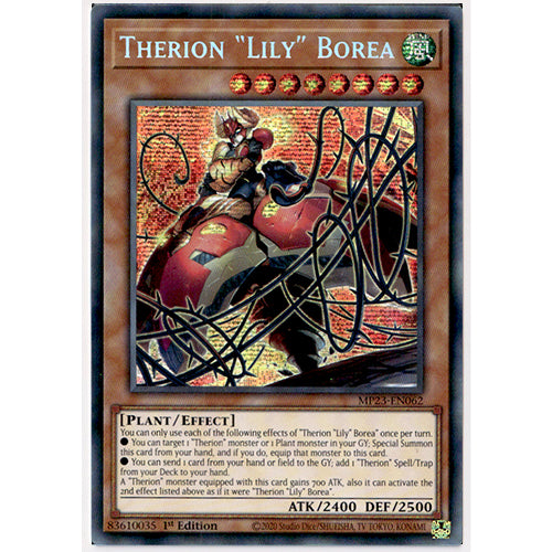 MP23-EN062 Therion "Lily" Borea 1st Edition Prismatic Secret Rare YuGiOh Effect Card