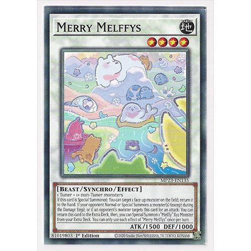 MP23-EN135 Merry Melffys 1st Edition Rare YuGiOh XYZ Card