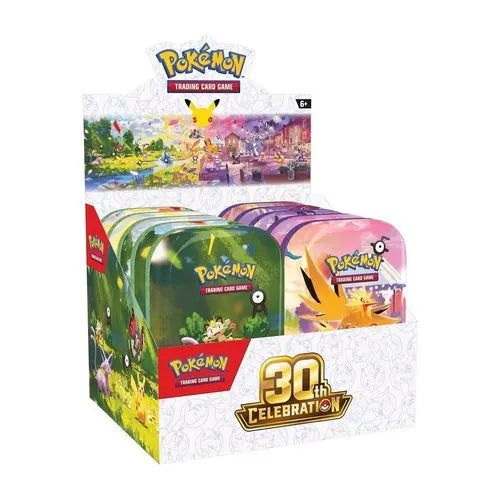Pokemon 30th Celebration 10 Tin Sealed Display Case