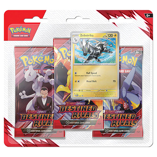 Pokemon Scarlet & Violet Destined Rivals Triple Booster Zebstrika Promo Blister Pack