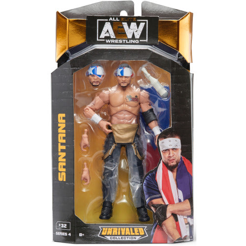 AEW Unrivaled Collection Series 4 Santana #32 Jazwares Wrestling Action Figure