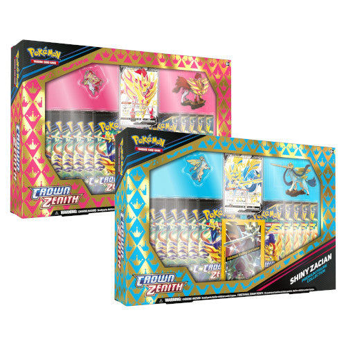 Pokemon Sword & Shield Crown Zenith Shiny Zacian Shiny Zamazenta Premium Figure Collection Box Set Of 2