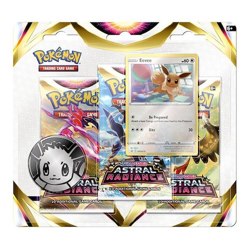 Pokemon Sword Shield Astral Radiance Triple Booster Pack Eevee Promo Blister