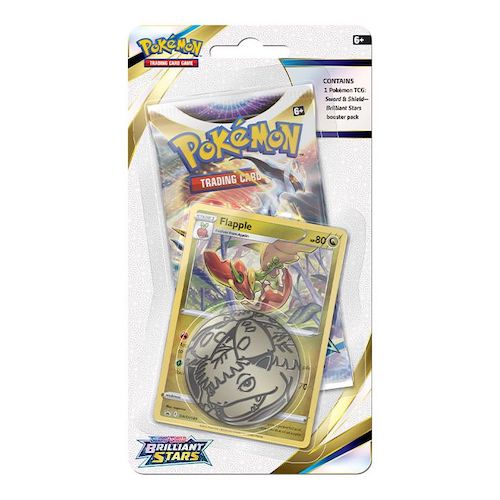 Pokemon Sword Shield Brilliant Stars Single Booster Pack Flapple Promo Blister