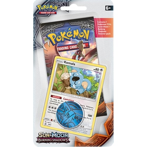 Pokemon Sun Moon Burning Shadows Single Booster Pack Komala Promo Blister