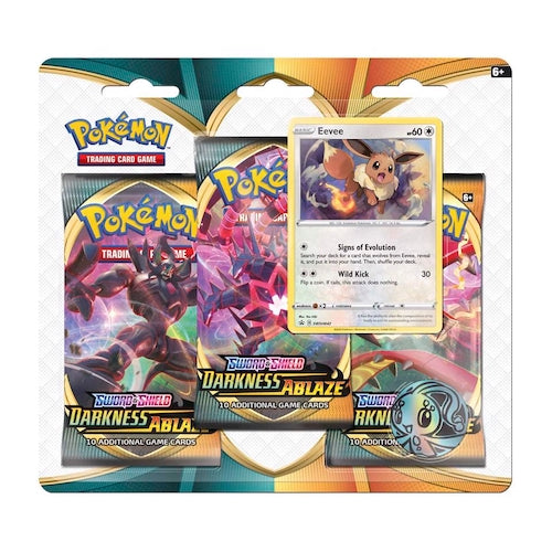 Pokemon Sword Shield Darkness Ablaze Triple Booster Pack Eevee Promo Blister
