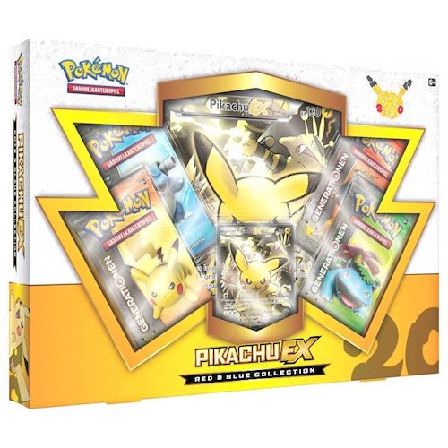 Pokemon Pikachu EX Red & Blue Generations Collection Box