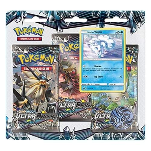 Pokemon Sun Moon Ultra Prism Alolan Vulpix Promo Blister 3 Pack
