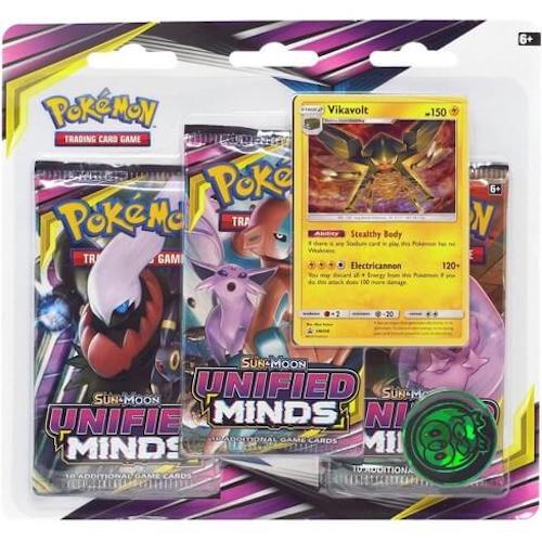 Pokemon Sun Moon Unified Minds Triple Booster Pack Vikavolt Promo Blister