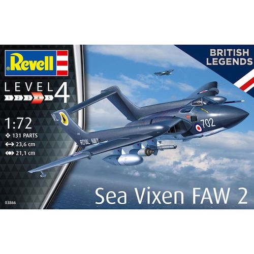 Revell Level 4 Sea Vixen FAW 2 British Legends 1:72 Scale 131 Part 03866 Model Kit